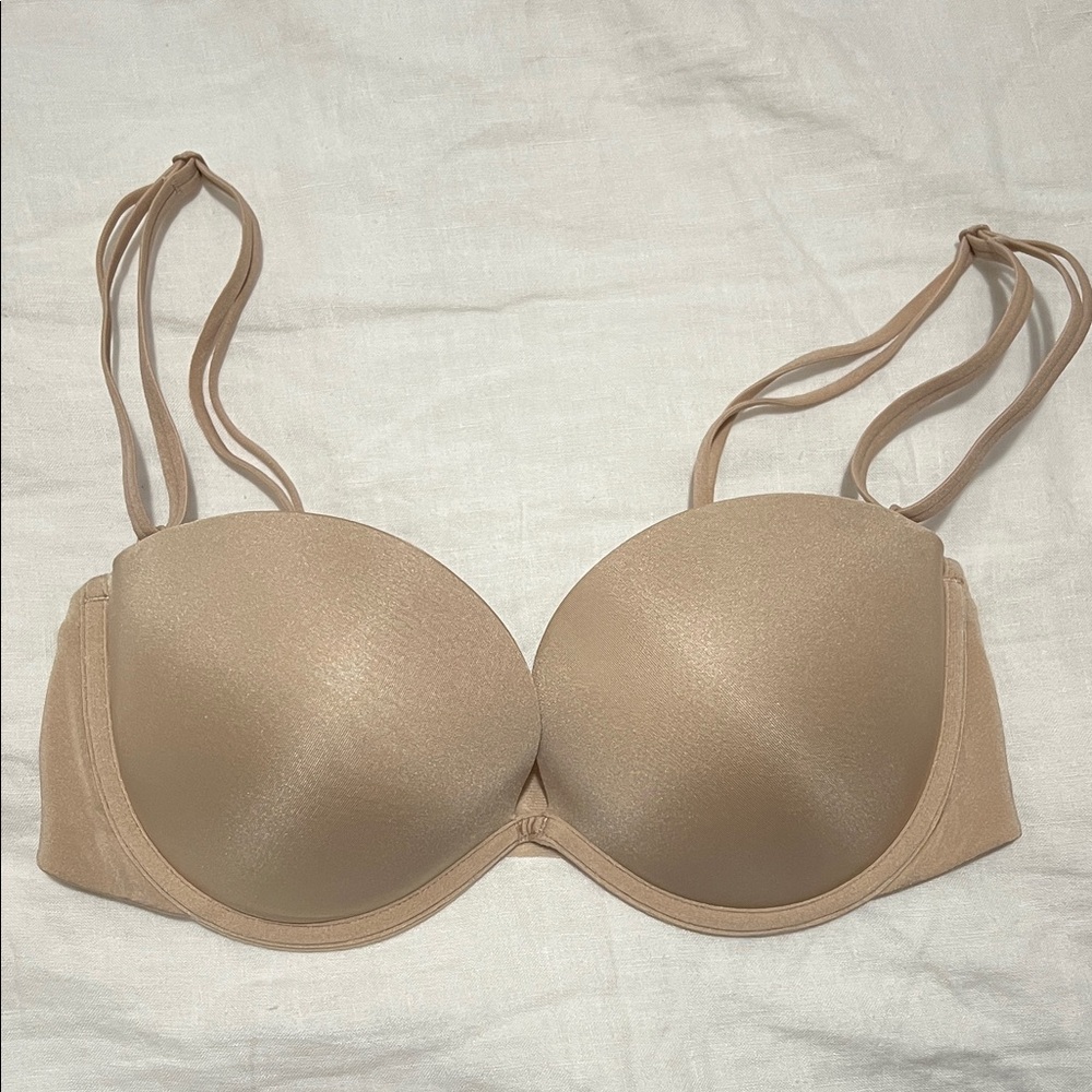 La Senza Beyond Sexy 32D push-up Seamless Tan Underwire Bra with removable strap